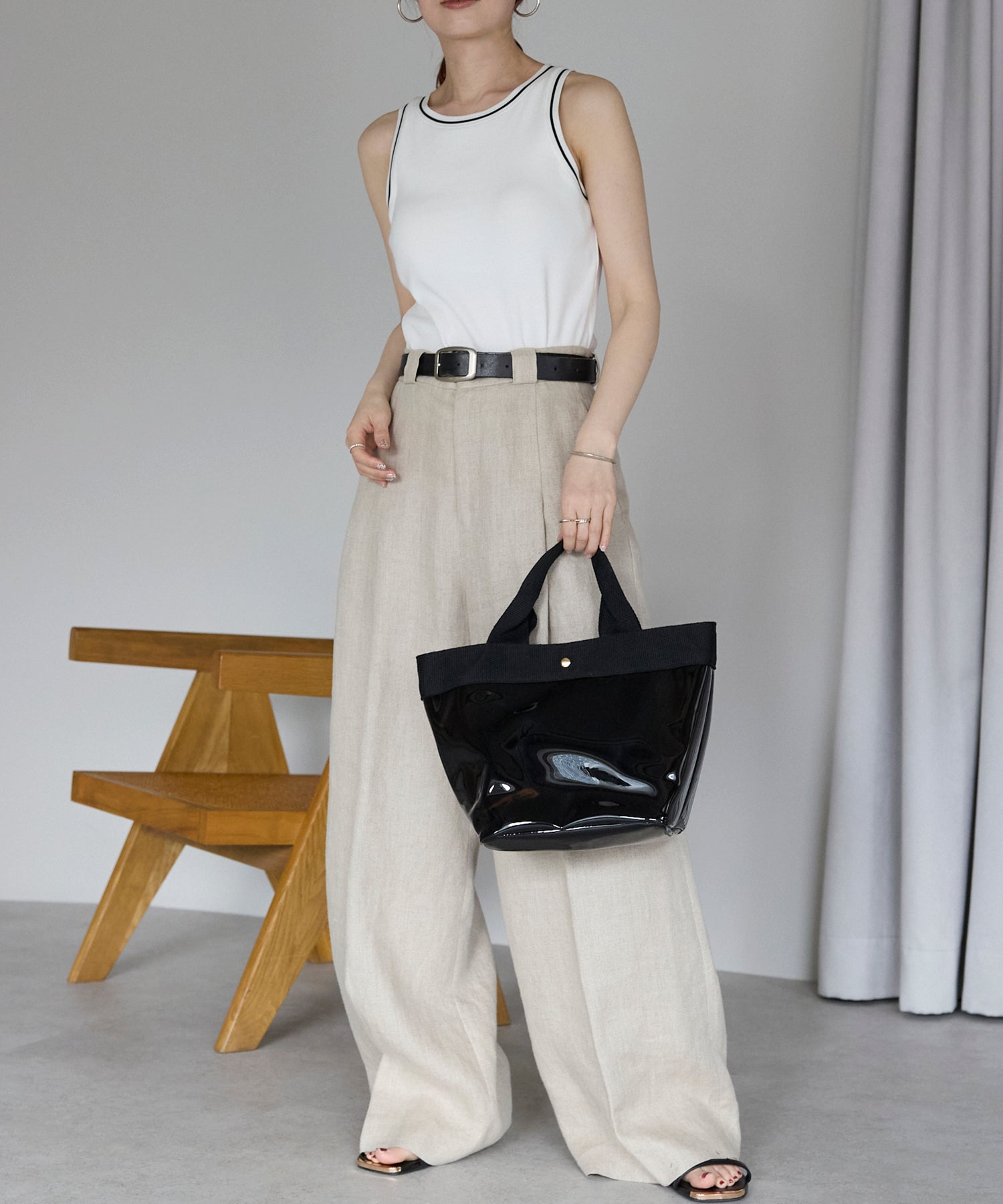 グッシオ GUSCIO PVCバッグ 巾着付き （BLACK） BLACK