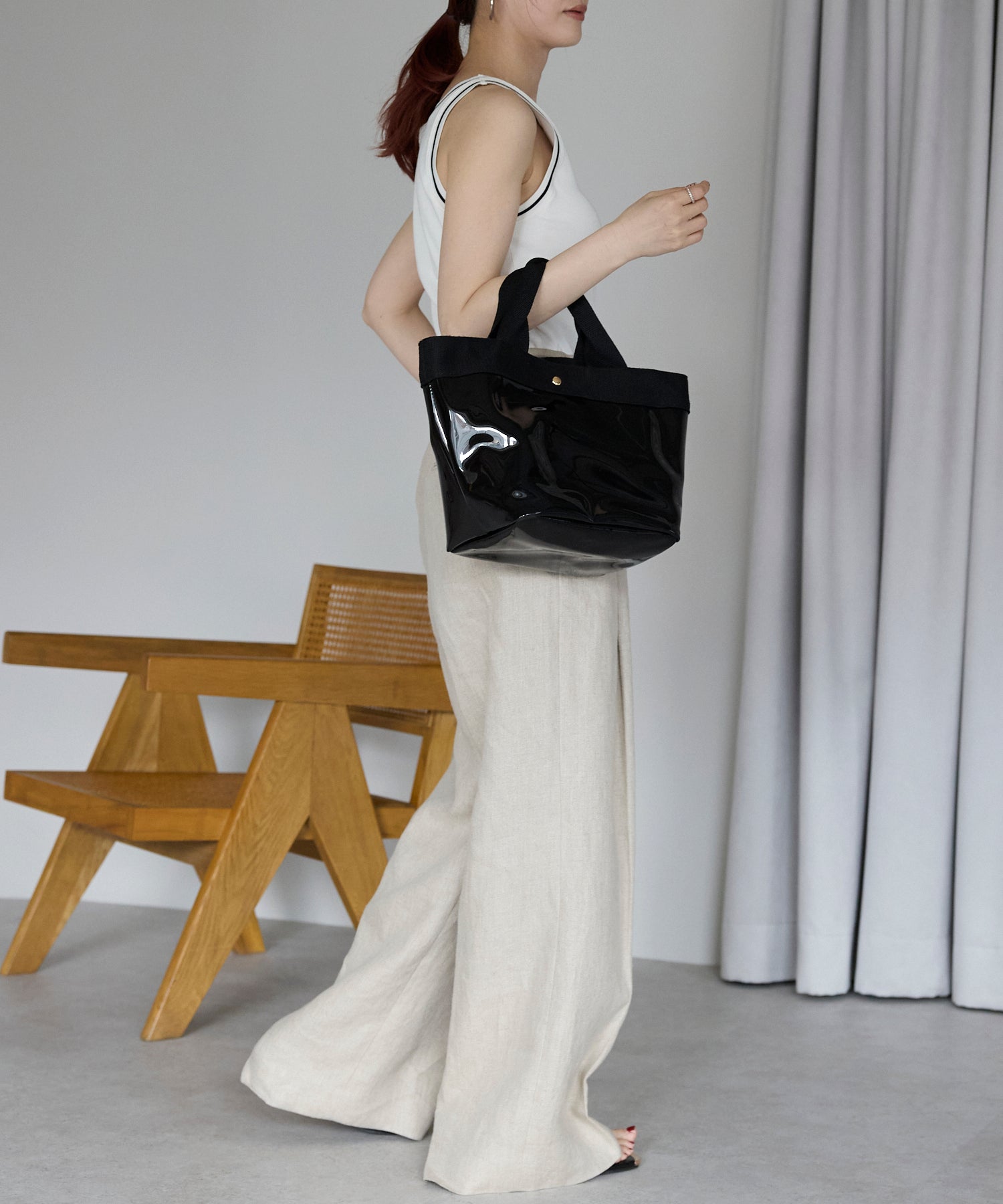 グッシオ GUSCIO PVCバッグ 巾着付き （BLACK） BLACK