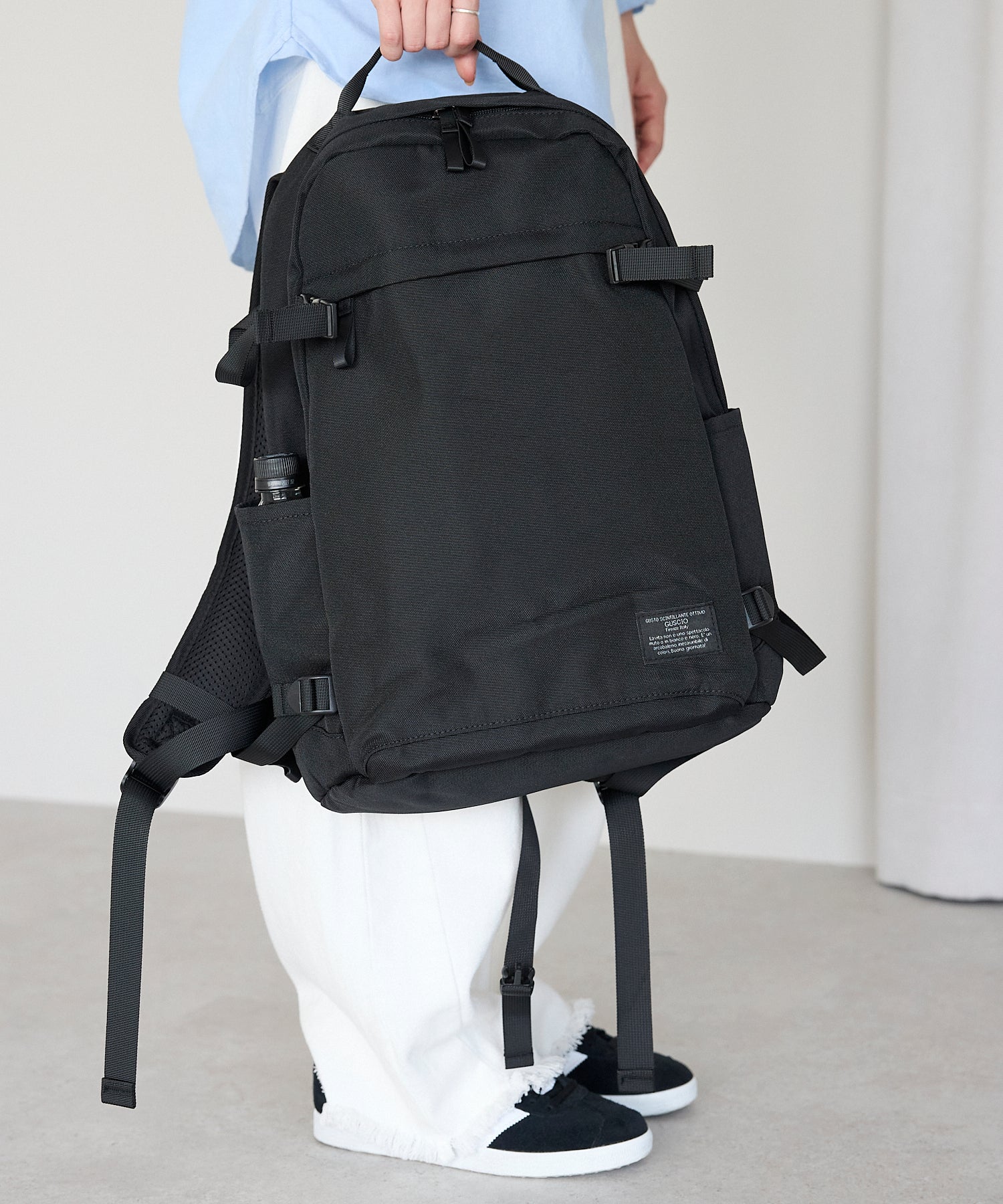 グッシオ GUSCIO ナイロンバックパック （BLACK） BLACK
