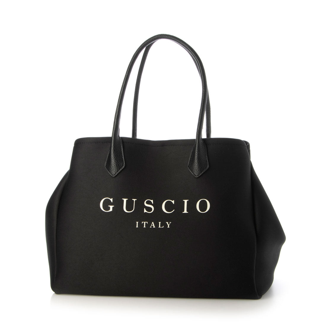 グッシオ GUSCIO ネオプレーン素材 トートバッグ 通勤/ジム/ママバッグ （BLACK） BLACK