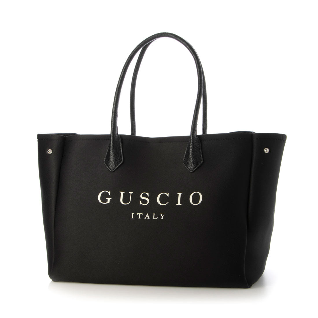 グッシオ GUSCIO ネオプレーン素材 トートバッグ 通勤/ジム/ママバッグ （BLACK） BLACK