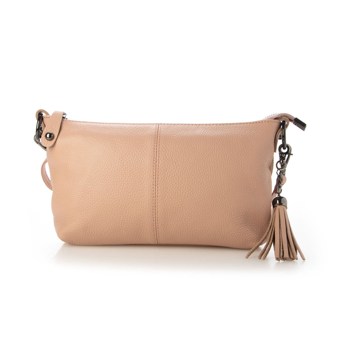 グッシオ GUSCIO 本革 ミニショルダーバッグ タッセル付き クロスボディ シュリンク （PINK） PINK