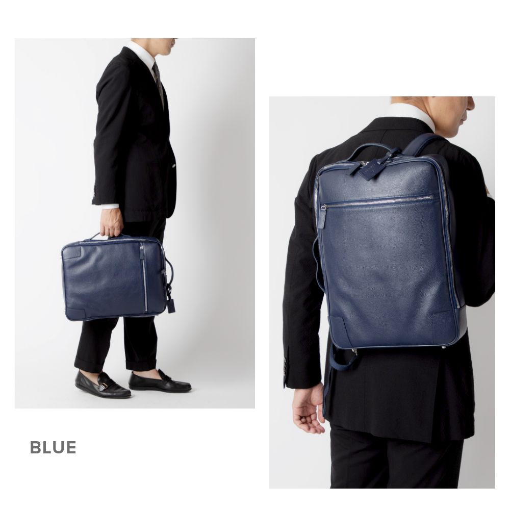 ギオネ GUIONNET バックパック ビジネスリュック PG008 2WAY SHRINK LEATHER BACKPACK ギオネ 3way シュリンクレザー メンズ レディース （ブラック） ブラック