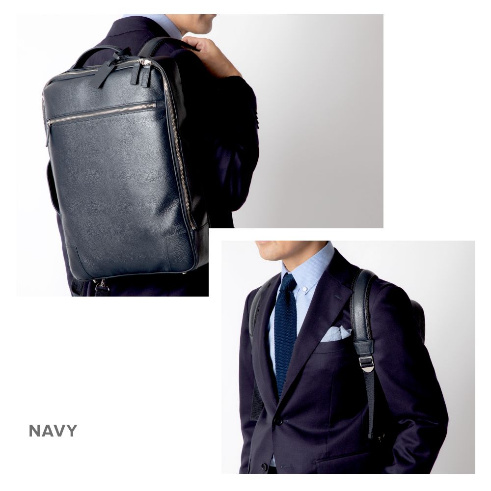 ギオネ GUIONNET バックパック ビジネスリュック PG008 2WAY SHRINK LEATHER BACKPACK ギオネ 3way シュリンクレザー メンズ レディース （ブラック） ブラック