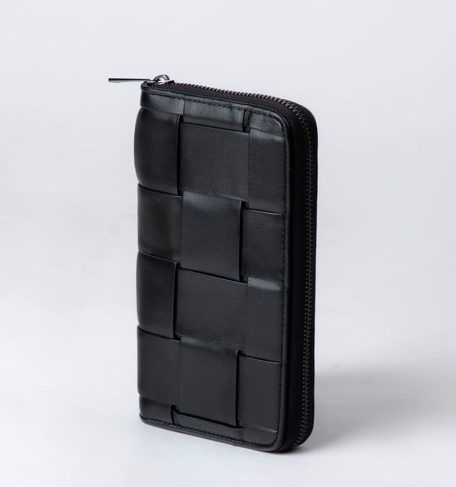 ギオネ GUIONNET 長財布 イントレチャート PG101B BOLD INTRECCIATO ROUND FASTNER LONG WALLET ギオネ ボールド イントレチャート ラウンドファスナー pg-101b （ブラック） ブラック
