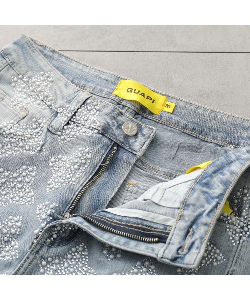 グアピ GUAPI GUAPI ジーンズ Aqua Blue Embellished Denim V4 ラインストーン （ライトブルー他） ライトブルー他