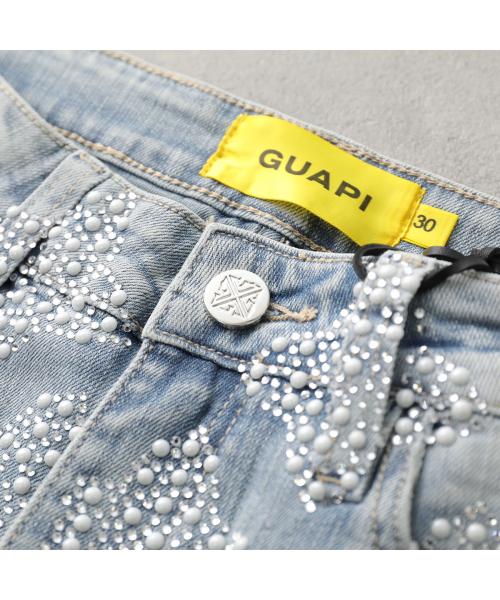 グアピ GUAPI GUAPI ジーンズ Aqua Blue Embellished Denim V4 ラインストーン （ライトブルー他） ライトブルー他
