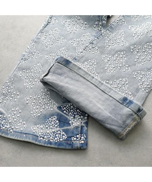 グアピ GUAPI GUAPI ジーンズ Aqua Blue Embellished Denim V4 ラインストーン （ライトブルー他） ライトブルー他