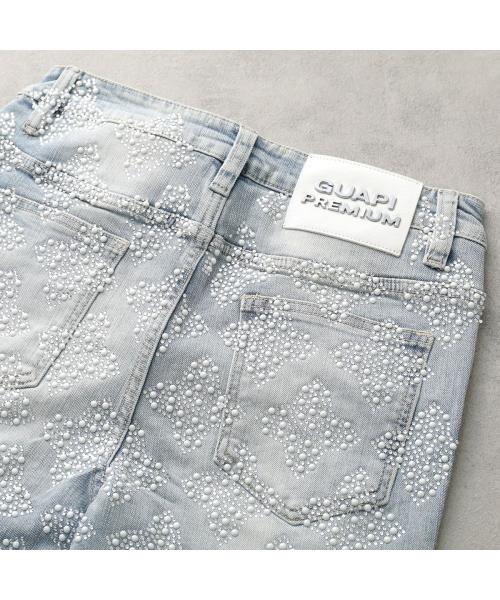 グアピ GUAPI GUAPI ジーンズ Aqua Blue Embellished Denim V4 ラインストーン （ライトブルー他） ライトブルー他