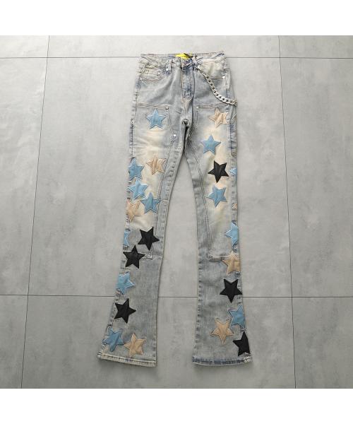 グアピ GUAPI GUAPI ジーンズ Powder Blue Vintage Stars Denim スター 星 （ライトブルー） ライトブルー