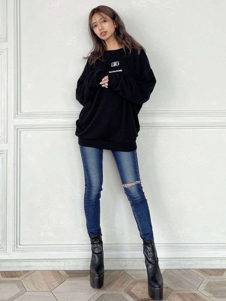 ジェイダ GYDA Symmetry GYDA スウェットTOPS （ブラック） ブラック