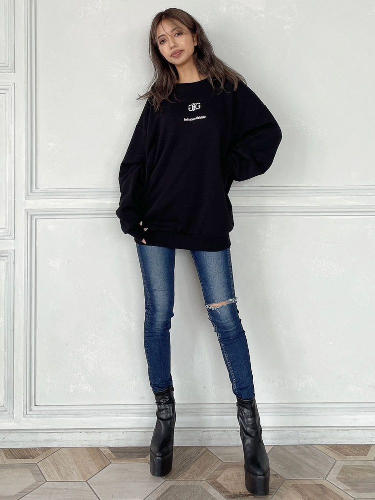 ジェイダ GYDA Symmetry GYDA スウェットTOPS （ブラック） ブラック