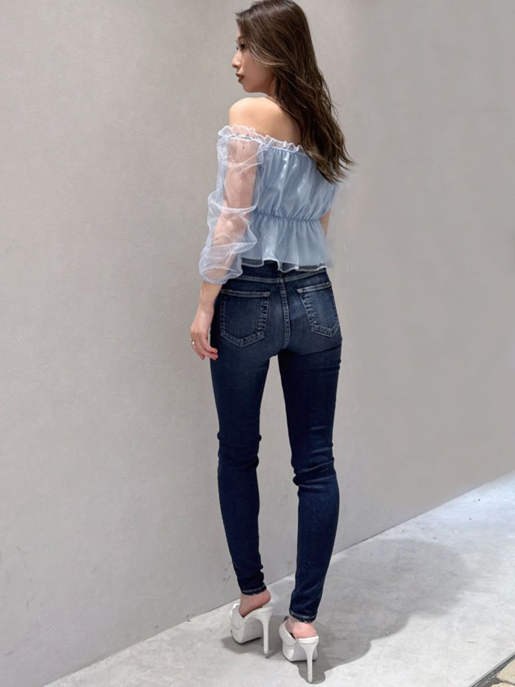 ジェイダ GYDA ミドルウエストSHAPELYスキニーデニムパンツ （インディゴ） インディゴ
