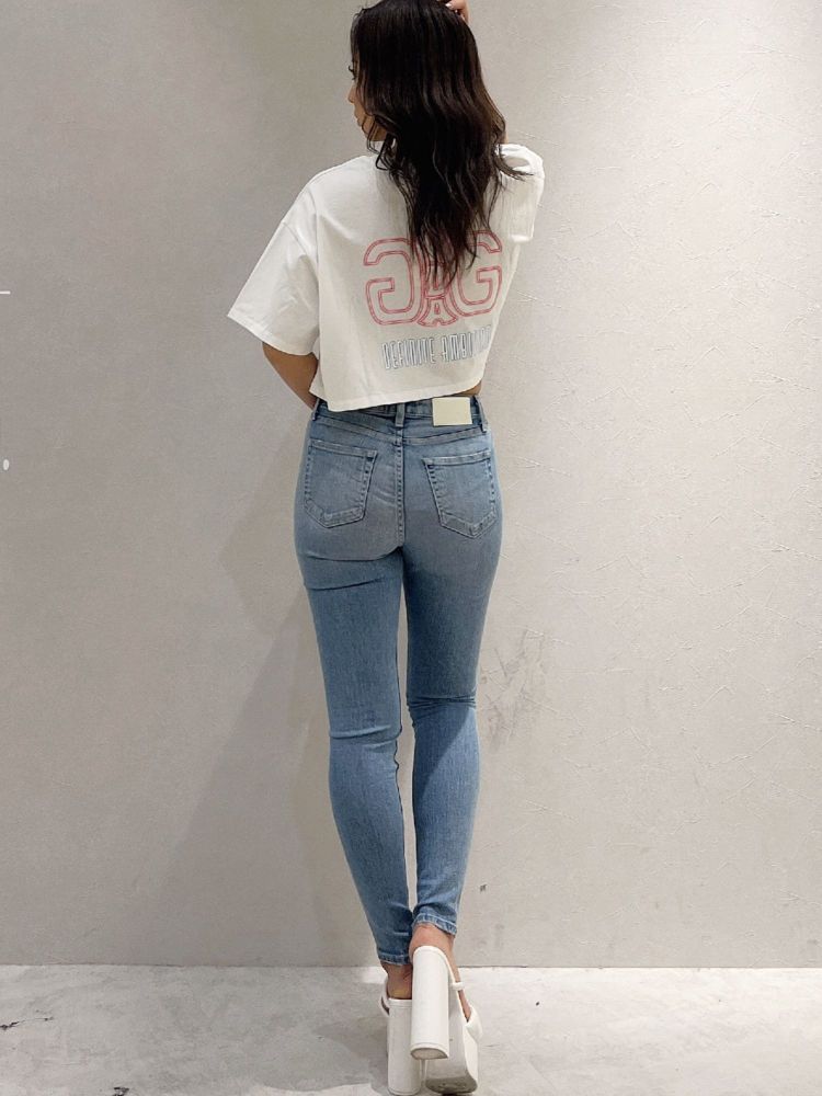 ジェイダ GYDA ミドルウエストSHAPELYスキニーデニムパンツ （インディゴ） インディゴ