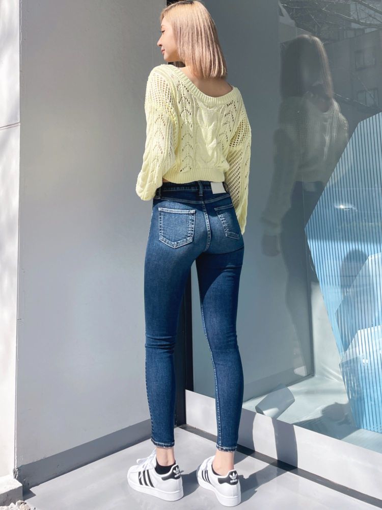 ジェイダ GYDA ミドルウエストSHAPELYスキニーデニムパンツ （インディゴ） インディゴ