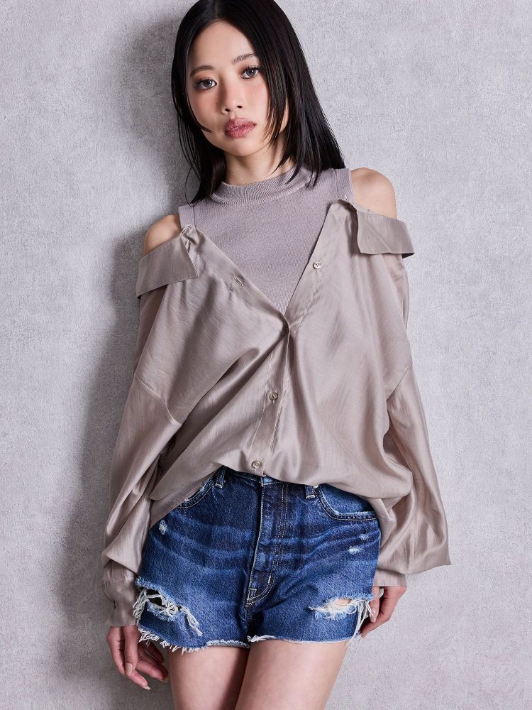 ジェイダ GYDA 3WAYショルダーOPENシアードッキングシャツ （ミックス） ミックス
