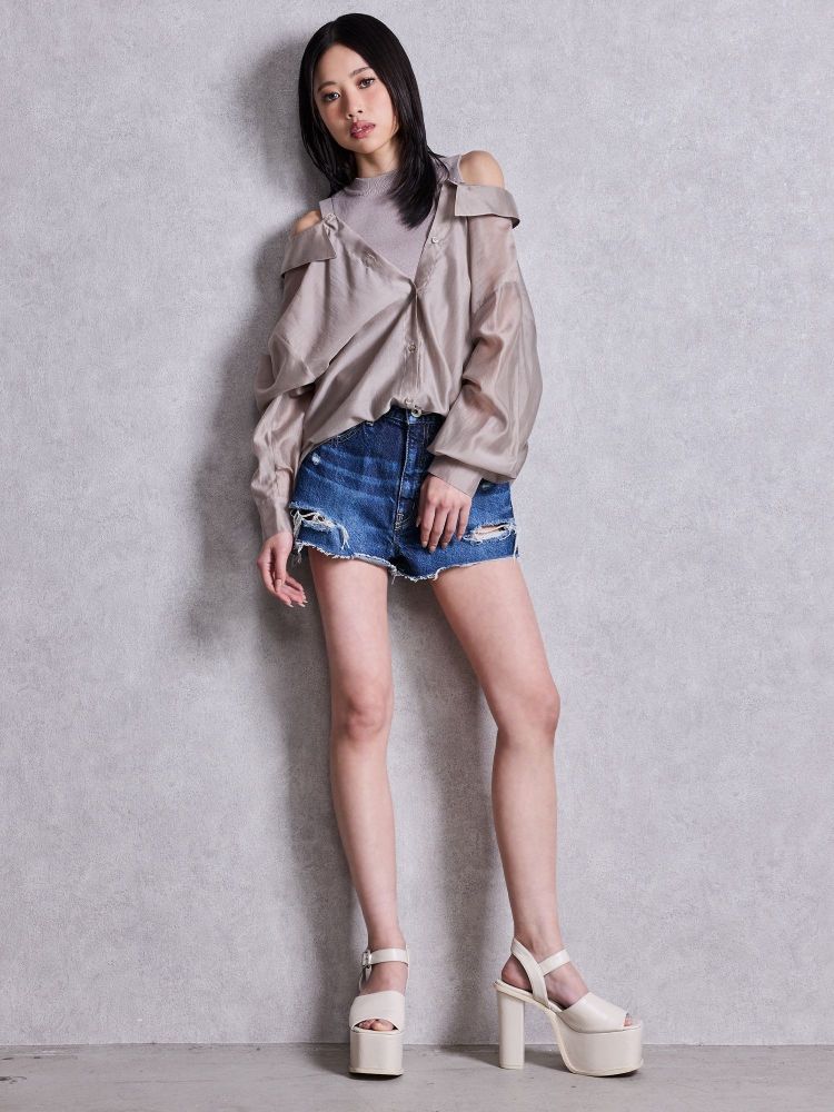 ジェイダ GYDA 3WAYショルダーOPENシアードッキングシャツ （ミックス） ミックス