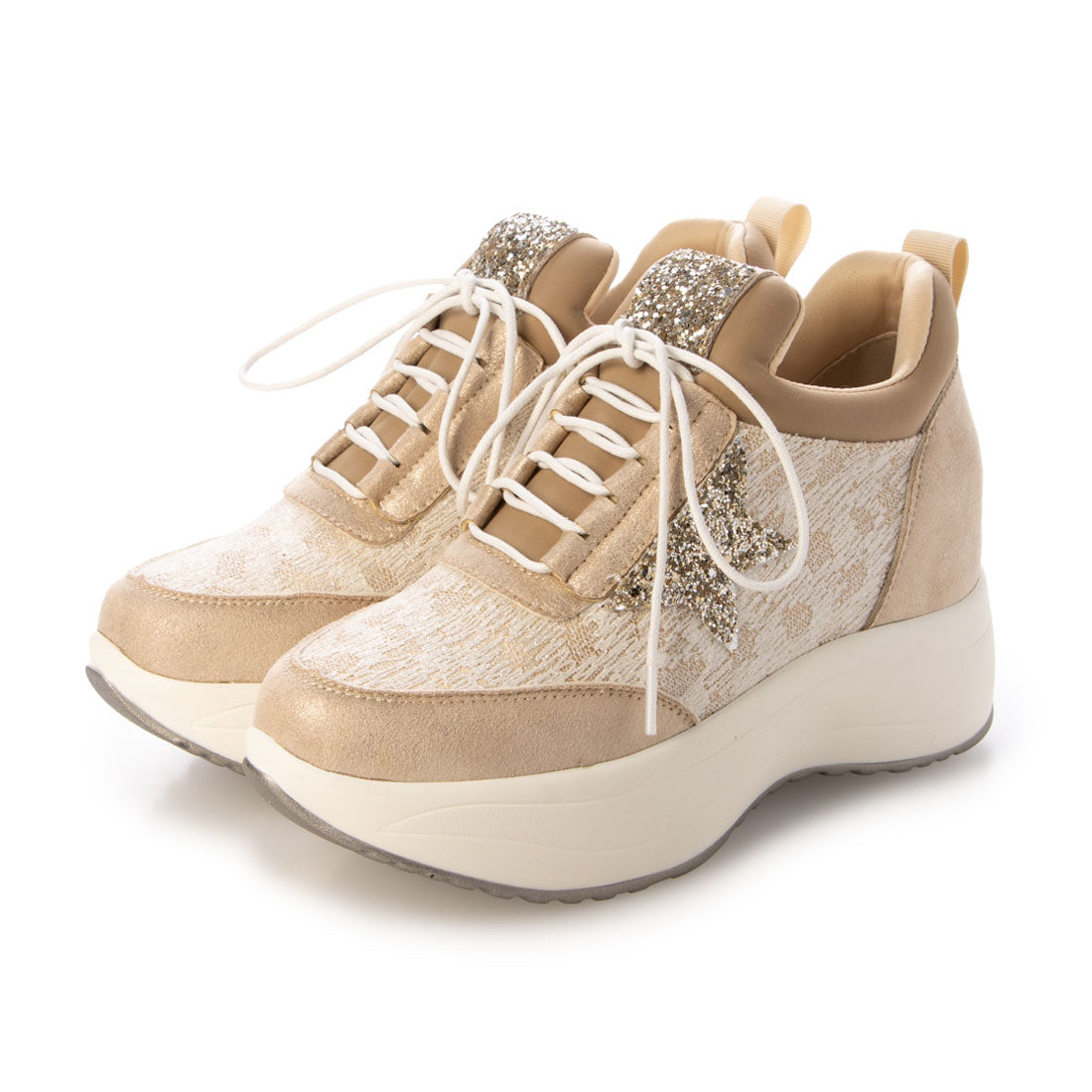 ハッシュド コーデ Hashed Coorde MUUMレースアップスニーカー （プラチナム） プラチナム