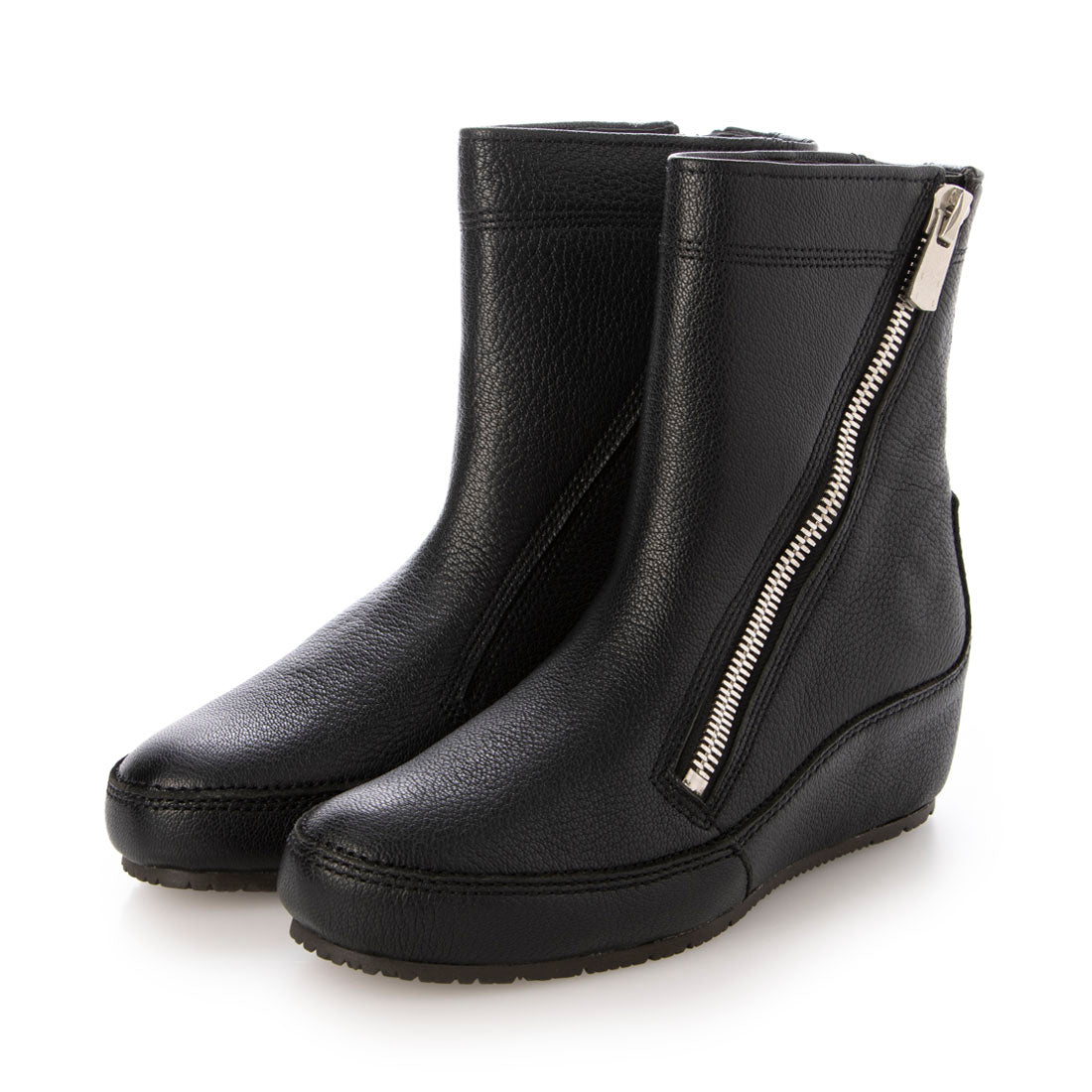 ラナショートブーツ　オフィチーネクリエイティブ　ビーセカンド Hina Day Green Made in Japan Side Zipper Leather Short Boots