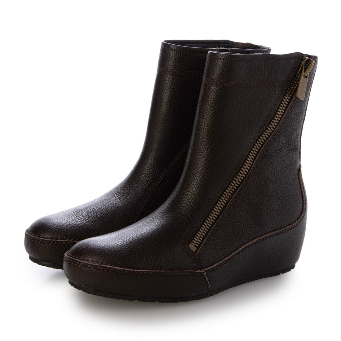 Hina Day Green Made in Japan Side Zipper Leather Short Boots