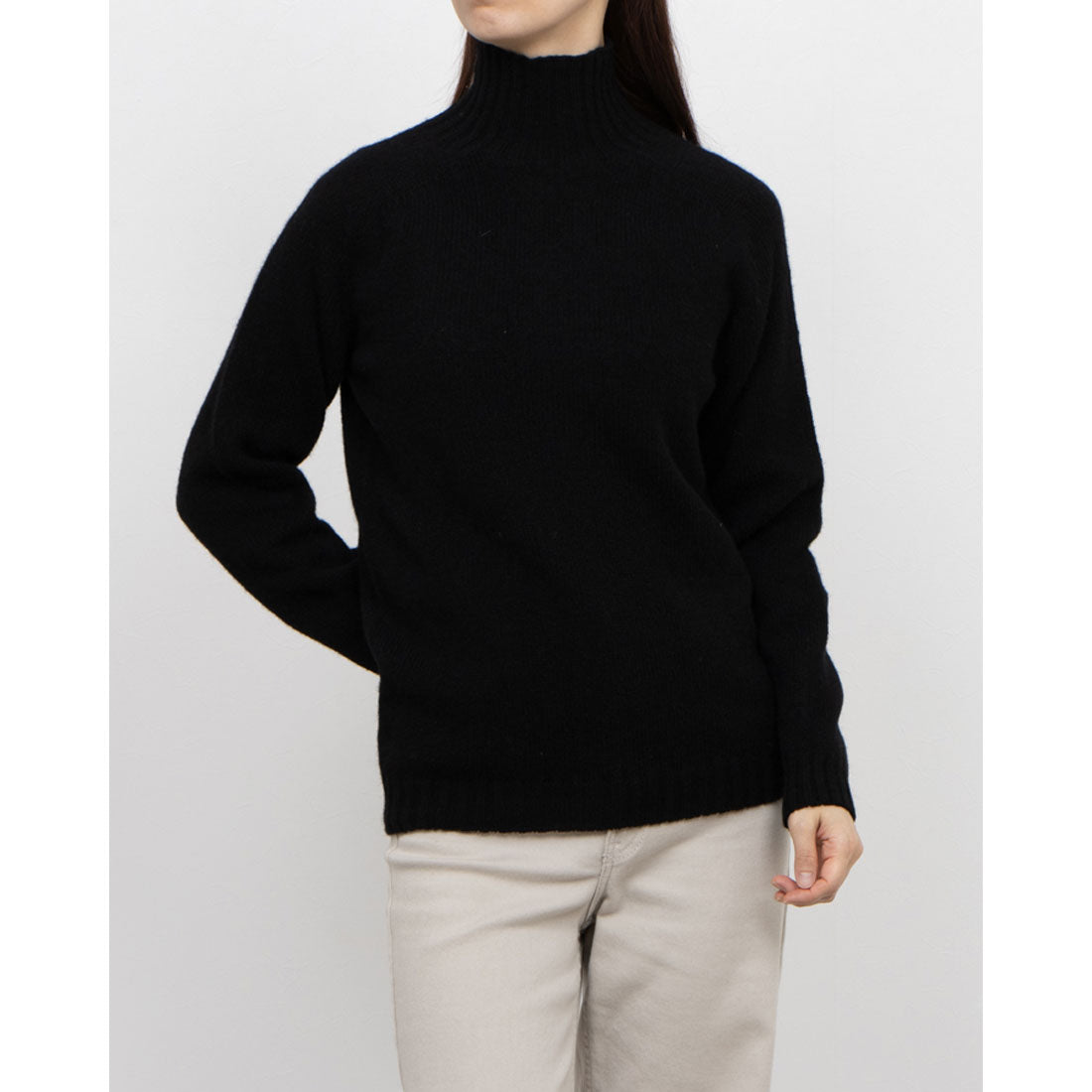 ハーレーオブスコットランド Harley of scotland ハイネックセーター,Black