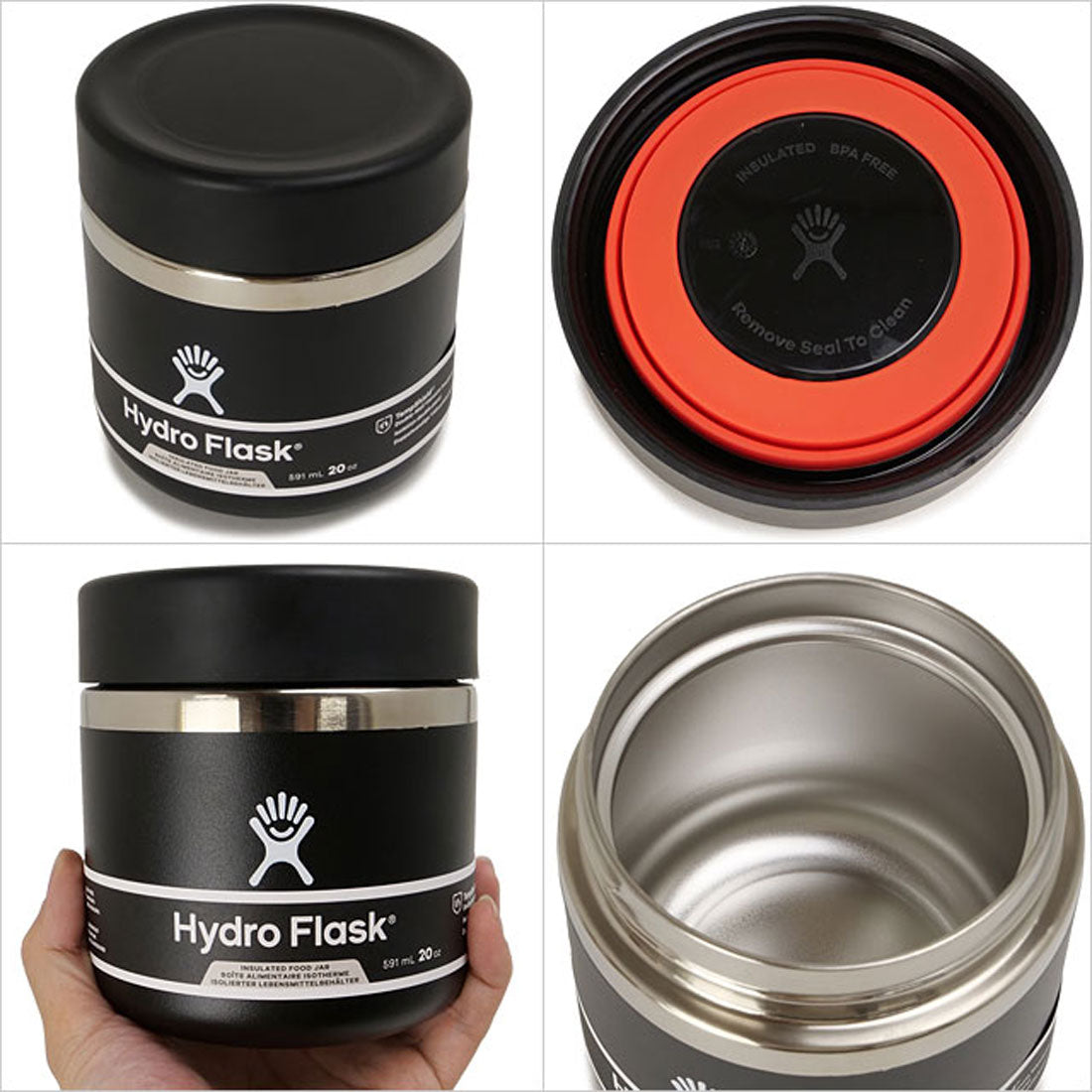 ハイドロフラスク Hydro Flask FOOD 20oz FOOD JAR Black [8900580032241]【返品不可商品】 （Black） Black