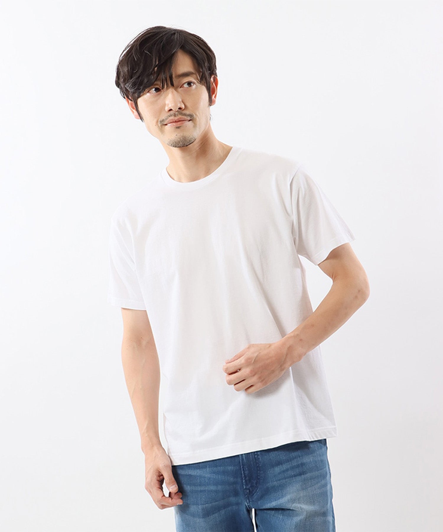 Hanes JAPAN FIT 2P Crew Neck T-Shirt
