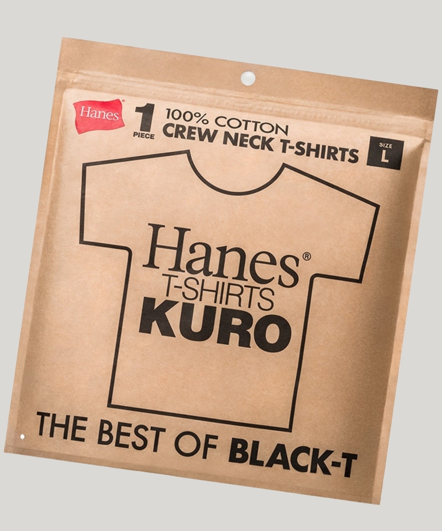 ヘインズ Hanes HANES KURO クルーネック Tシャツ （ブラック）HM1-B201 クロ 黒T 究極の黒 半袖 綿100％ コットン 肉厚 厚手 プレミアム 色あせにくい ギフト ビジカジ モード ブラック