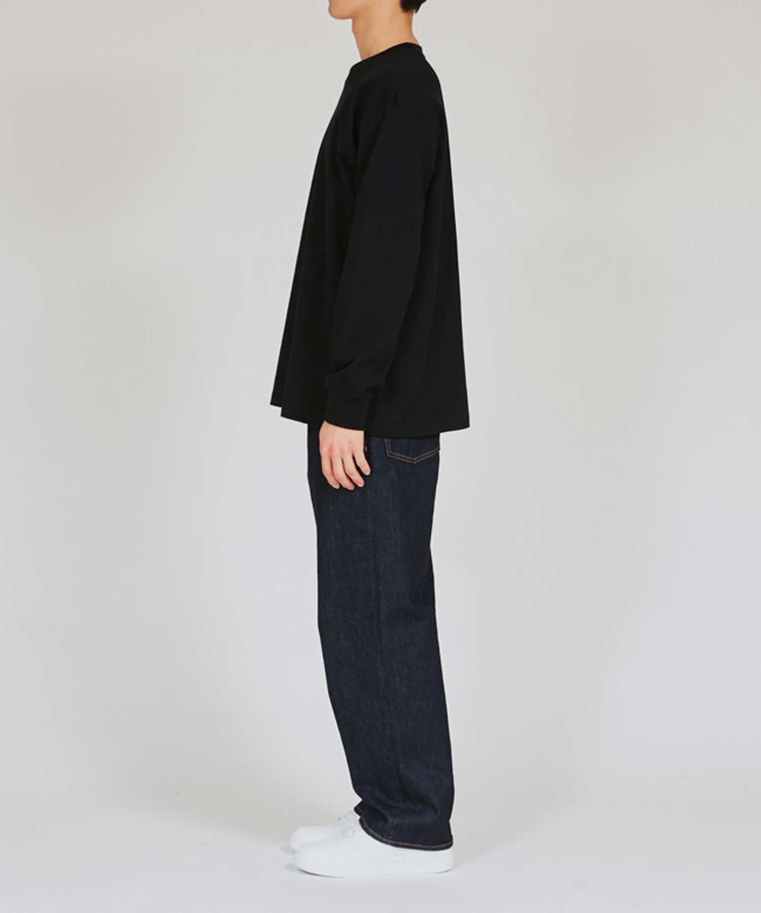 ヘインズ Hanes KURO クルーネックロングスリーブTシャツ （ブラック） ブラック