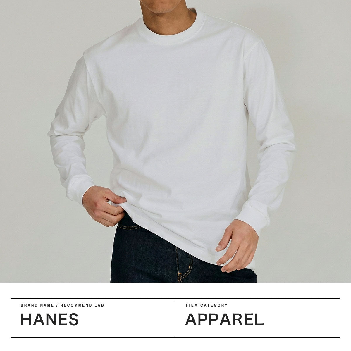 ヘインズ Hanes Tシャツ メンズ レディース 長袖 ロンT 無地 シンプル パックTシャツ 綿100% クルーネック 長袖Tシャツ 厚手 カジュアル BEEFY-T ロングスリーブTシャツ H5186 （ホワイト） ホワイト