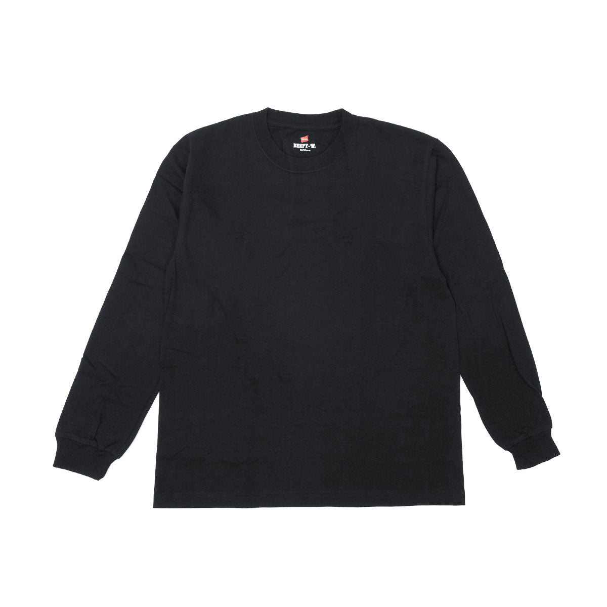 ヘインズ Hanes Tシャツ メンズ レディース 長袖 ロンT 無地 シンプル パックTシャツ 綿100% クルーネック 長袖Tシャツ 厚手 カジュアル BEEFY-T ロングスリーブTシャツ H5186 （ブラック） ブラック