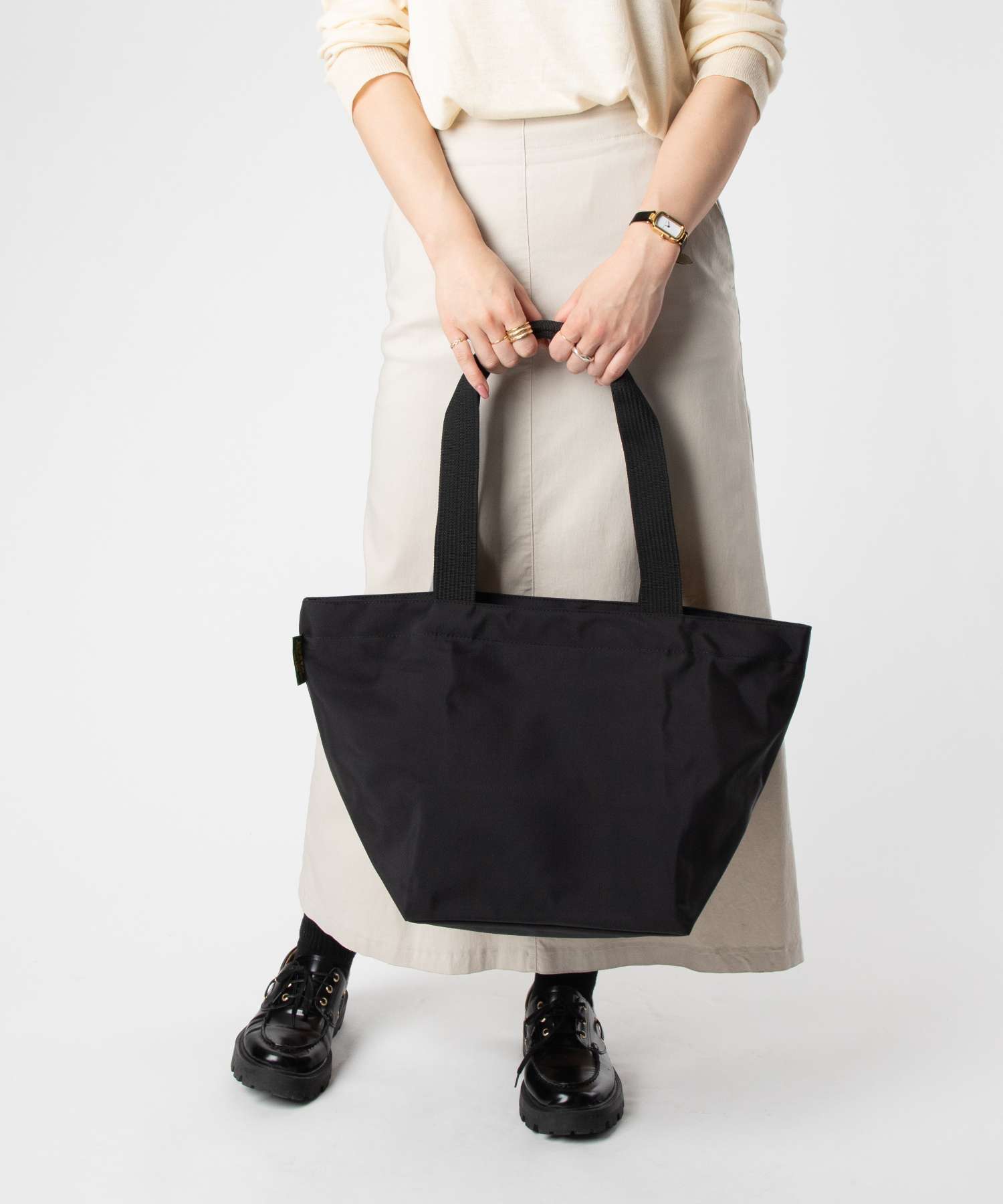 エルベシャプリエ Herve Chapelier エルベシャプリエ Herve Chapelier Shopping bag square bottom ナイロン舟型ショルダー Lサイズ 925N トートバッグ レディース バッグ （ARTIC-PAILLE/1531） ARTIC-PAILLE/1531