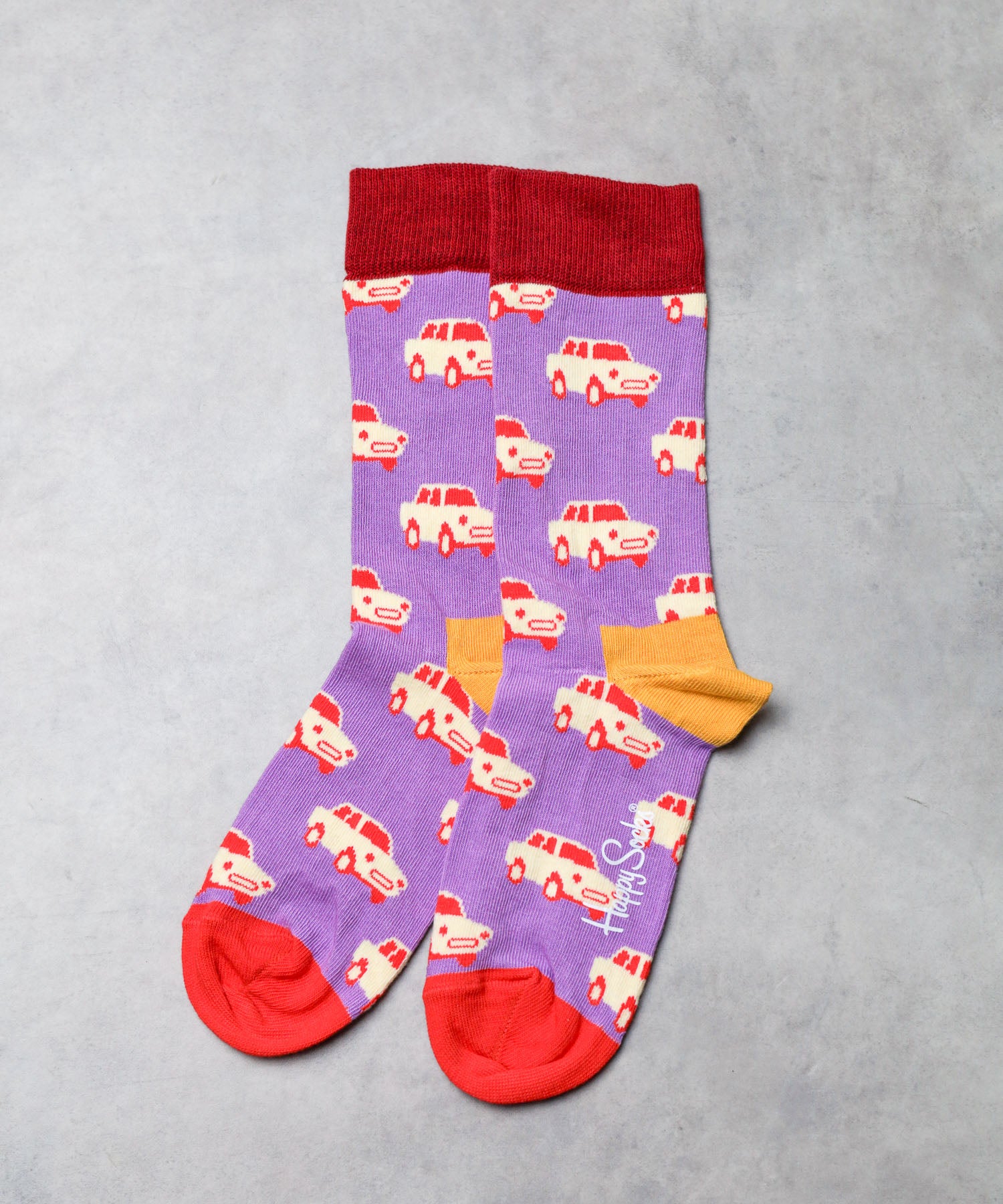 ハッピーソックス Happy Socks 【HAPPY SOCKS】CARデザインソックス （ラベンダー） ラベンダー