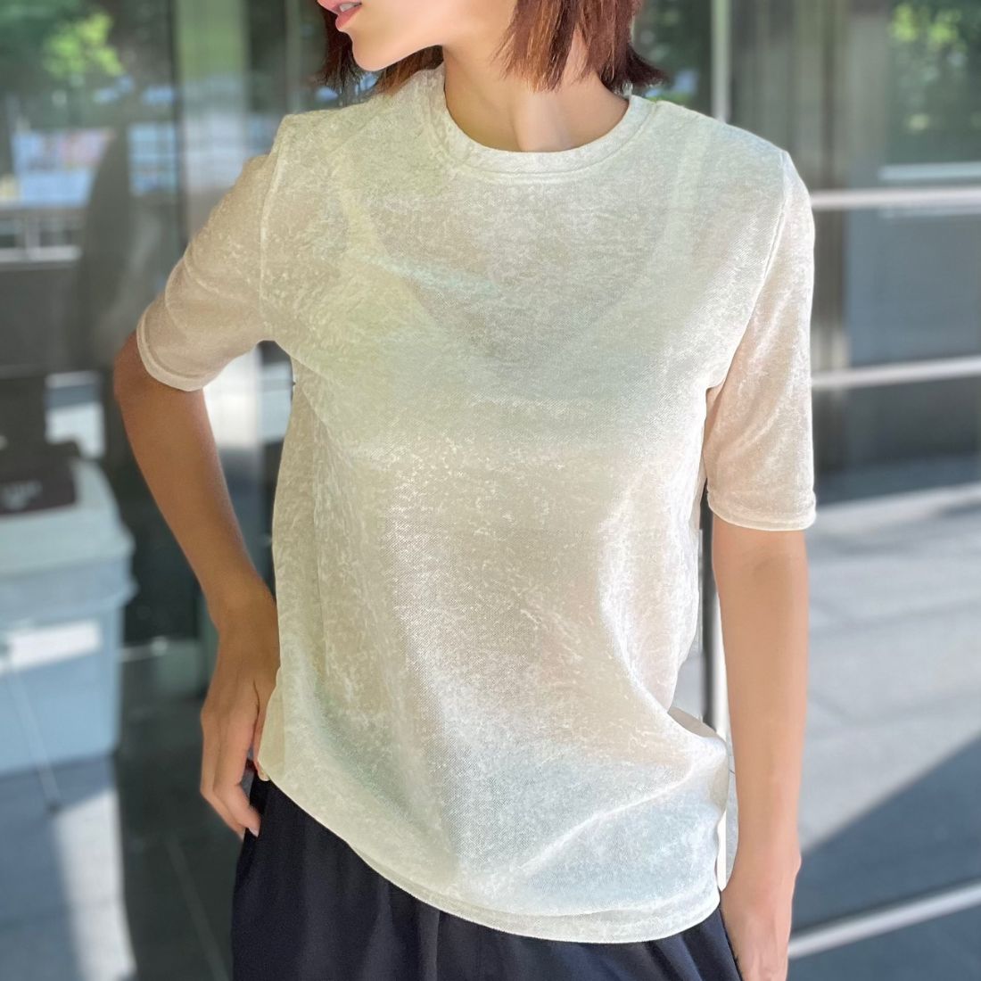 ヒューマンセカンドオケージョン Human 2nd Occasion シアーベロアカットソープルオーバー （ブラック） ブラック