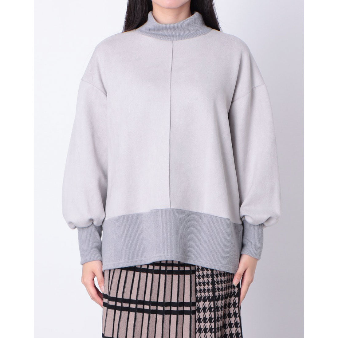 ヒューマンセカンドオケージョン Human 2nd Occasion カットスエードハイネックプルオーバー （グレー） グレー