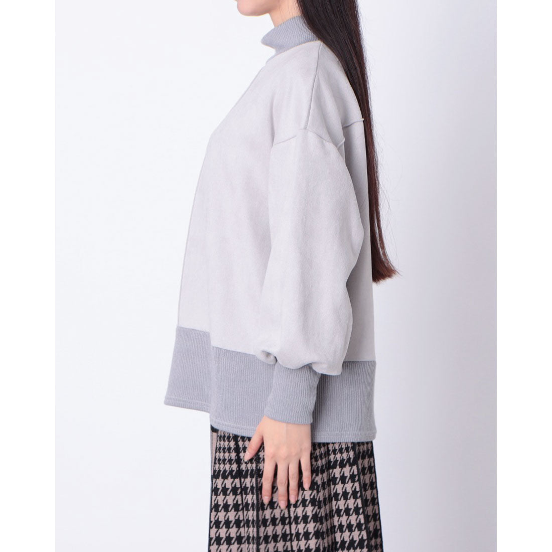 ヒューマンセカンドオケージョン Human 2nd Occasion カットスエードハイネックプルオーバー （グレー） グレー