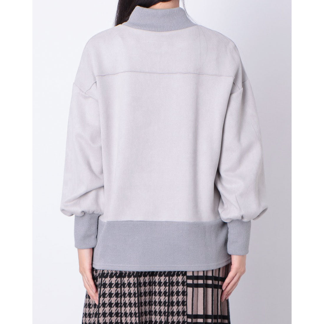 ヒューマンセカンドオケージョン Human 2nd Occasion カットスエードハイネックプルオーバー （グレー） グレー