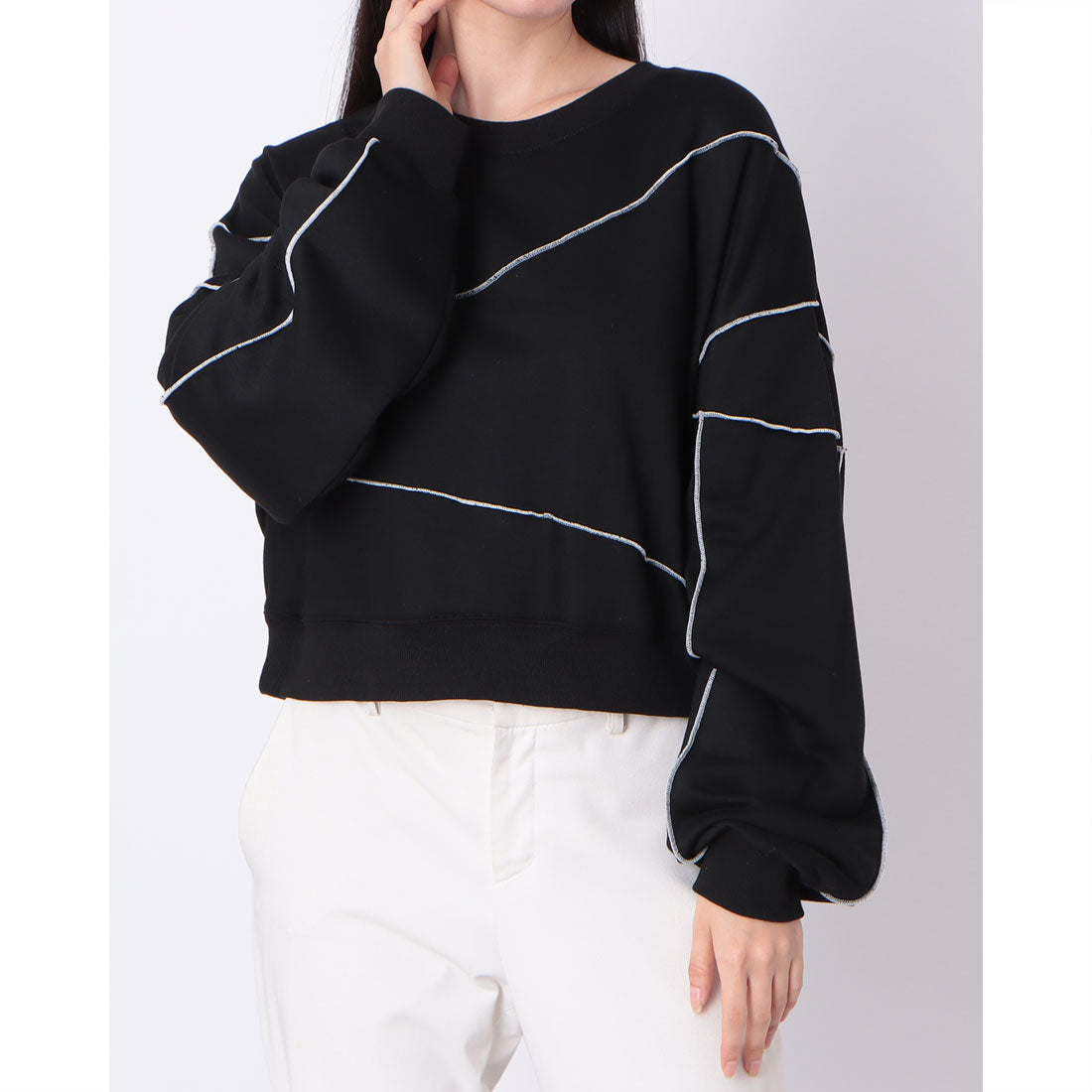 ヒューマンセカンドオケージョン Human 2nd Occasion T/C裏毛メロー配色プルオーバー （ブラック） ブラック