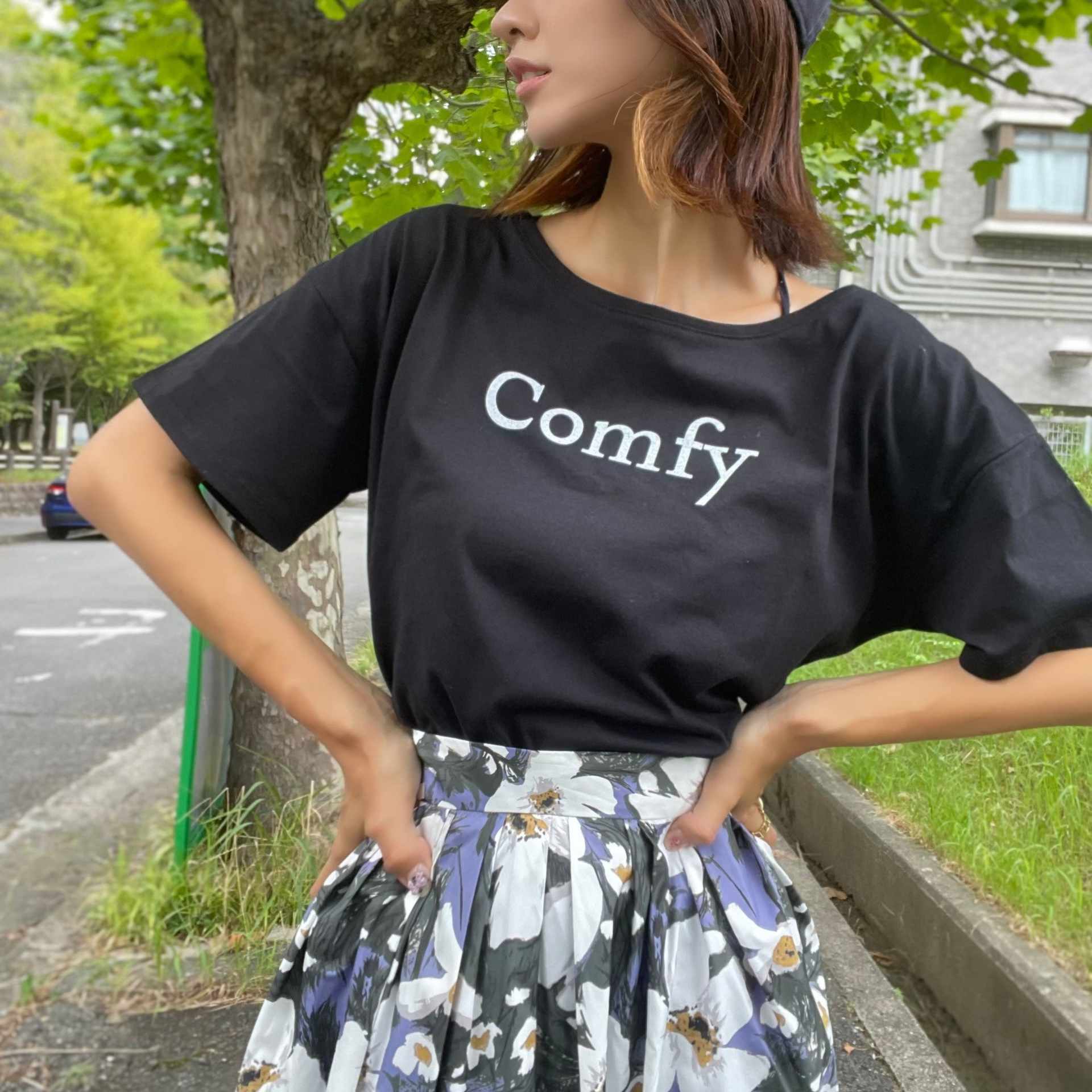 ヒューマンセカンドオケージョン Human 2nd Occasion ドロップショルダーロゴTシャツ （ブラック） ブラック