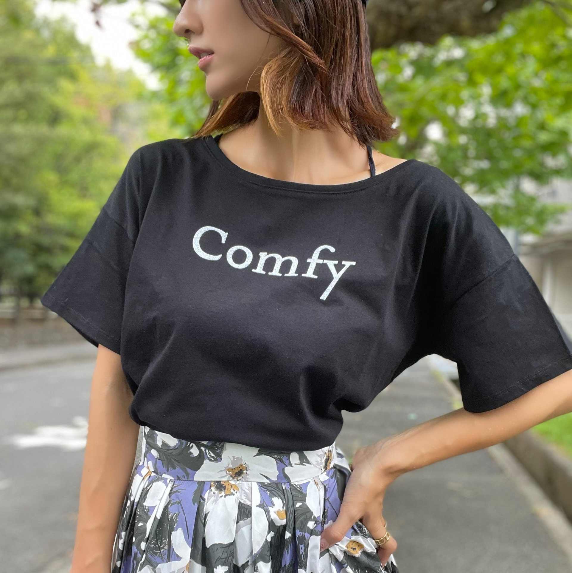 ヒューマンセカンドオケージョン Human 2nd Occasion ドロップショルダーロゴTシャツ （ブラック） ブラック