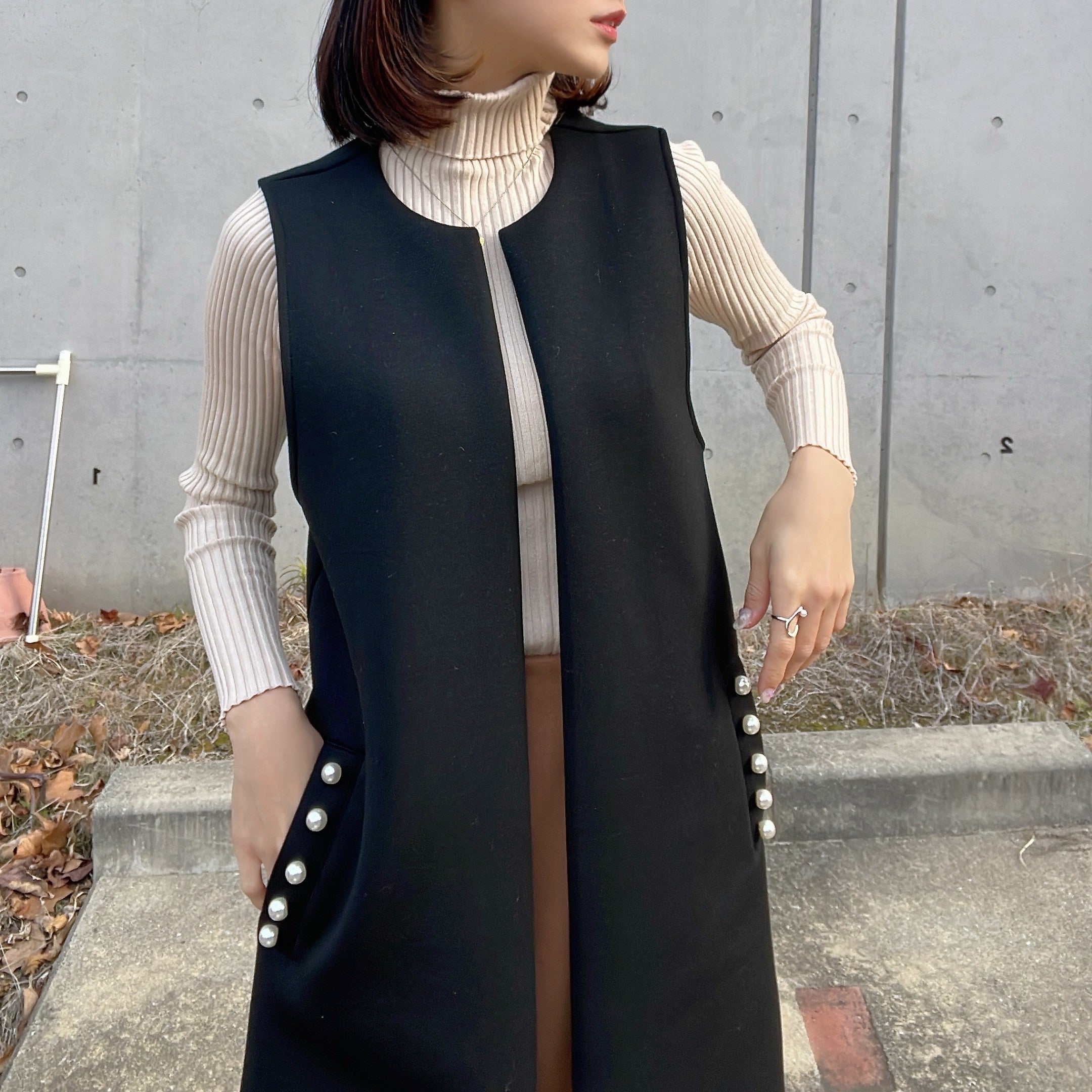 ヒューマンセカンドオケージョン Human 2nd Occasion スポリバパール付きロングジ （ブラック） ブラック