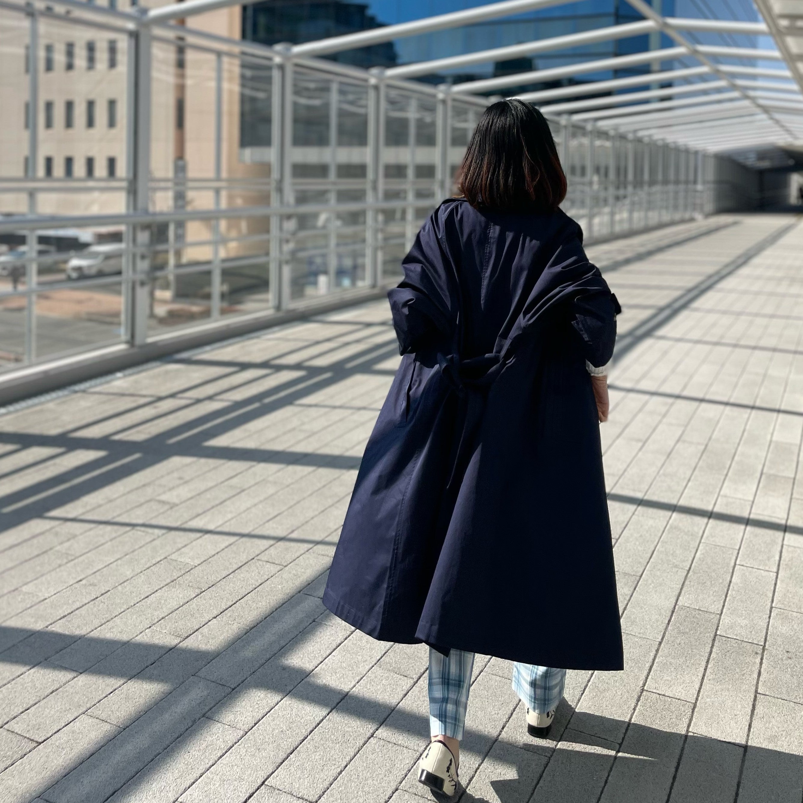 ヒューマンセカンドオケージョン Human 2nd Occasion 綿混ツイルトレンチコート （ネイビー） ネイビー