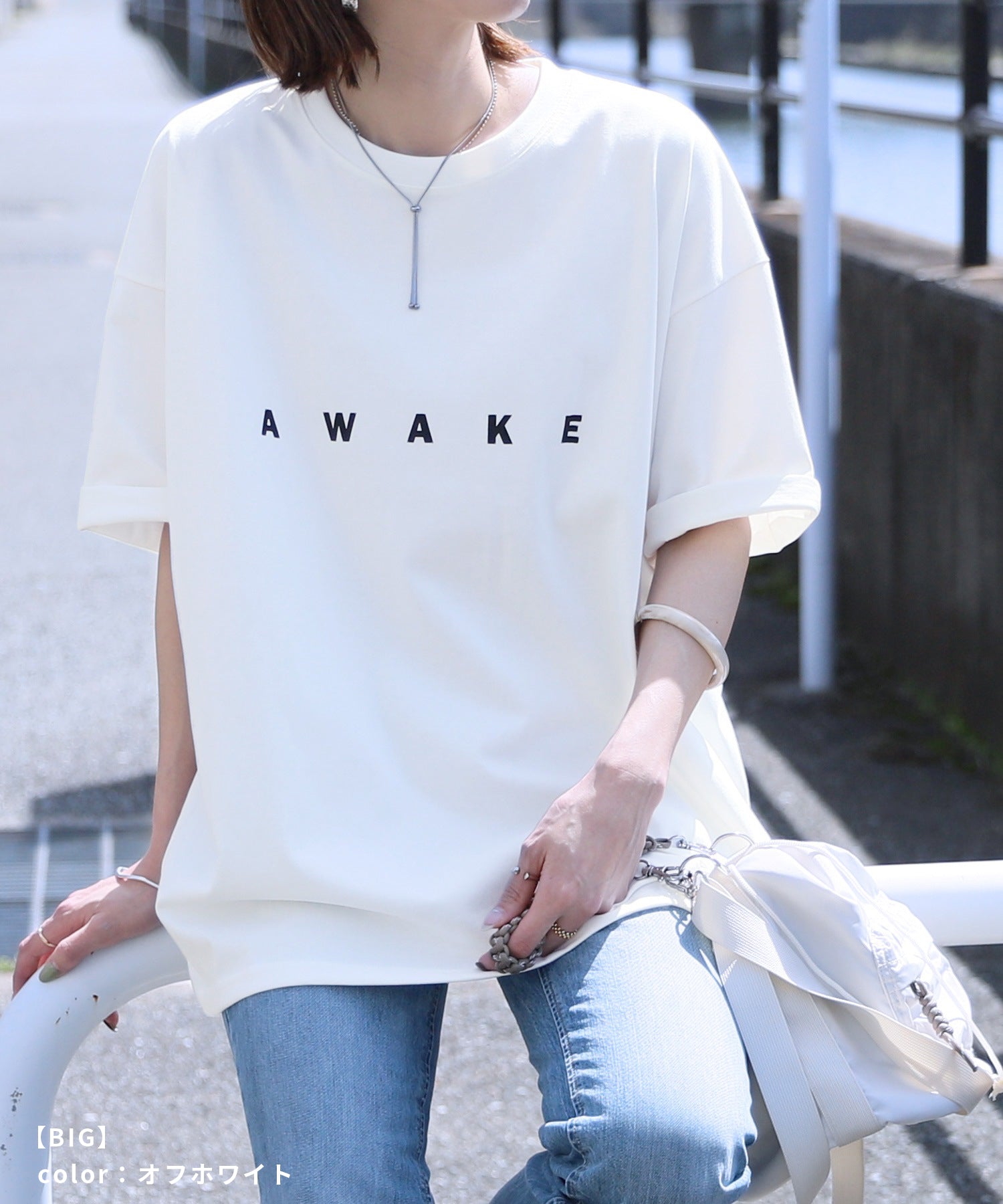 レカ reca 【選べる2サイズ展開】ロゴプリントオーバーサイズTシャツ(R24117ーk/R23132ーk) （オフホワイト） オフホワイト
