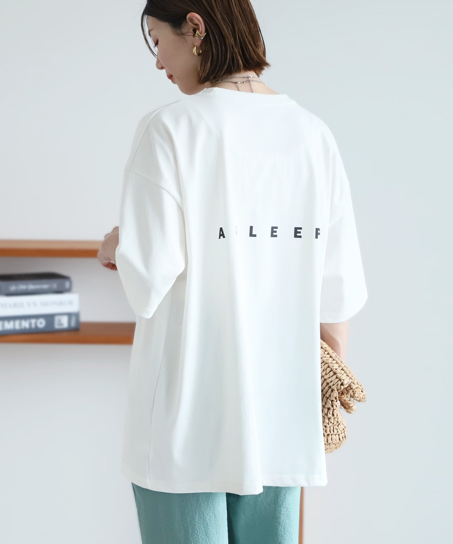 レカ reca 【選べる2サイズ展開】ロゴプリントオーバーサイズTシャツ(R24117ーk/R23132ーk) （オフホワイト） オフホワイト