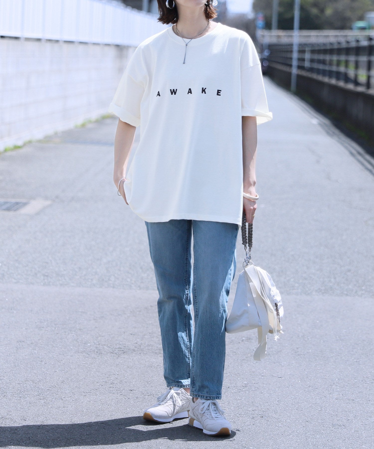 レカ reca 【選べる2サイズ展開】ロゴプリントオーバーサイズTシャツ(R24117ーk/R23132ーk) （オフホワイト） オフホワイト