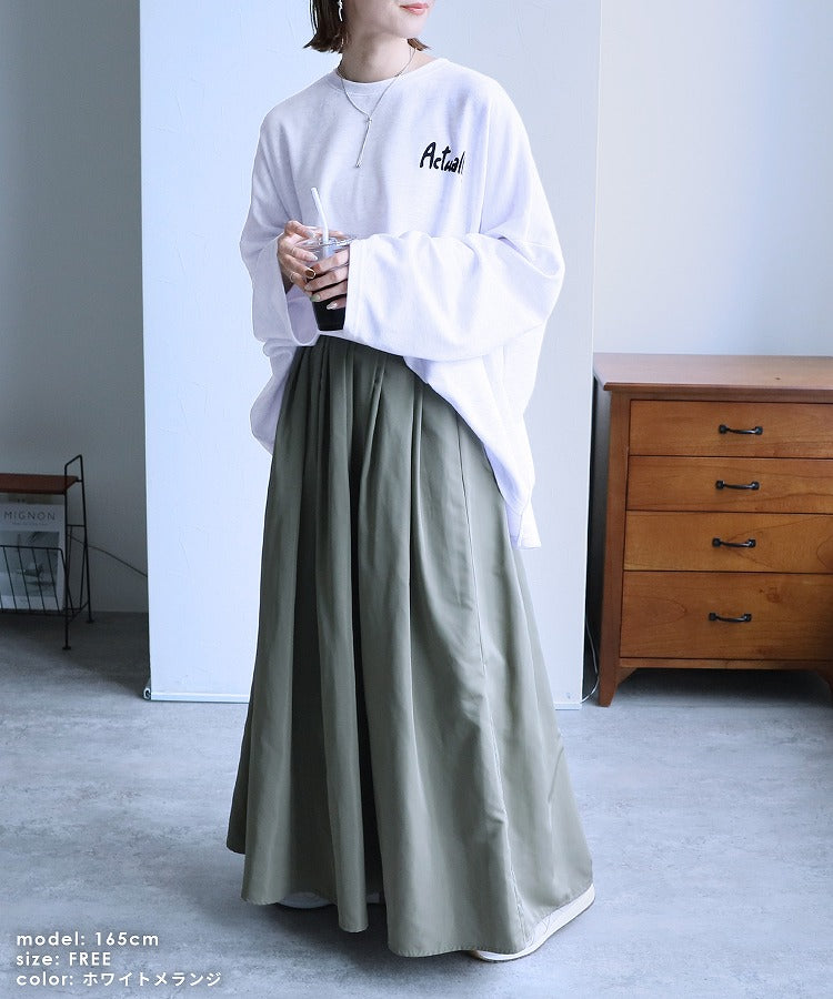 レカ reca ワイド袖ロゴプリントプルオーバー
