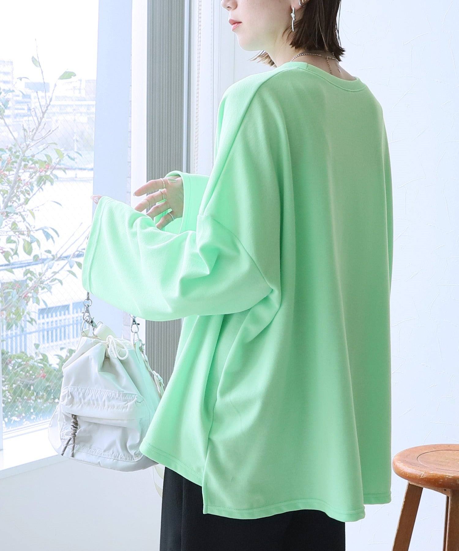 レカ reca ワイド袖ロゴプリントプルオーバー