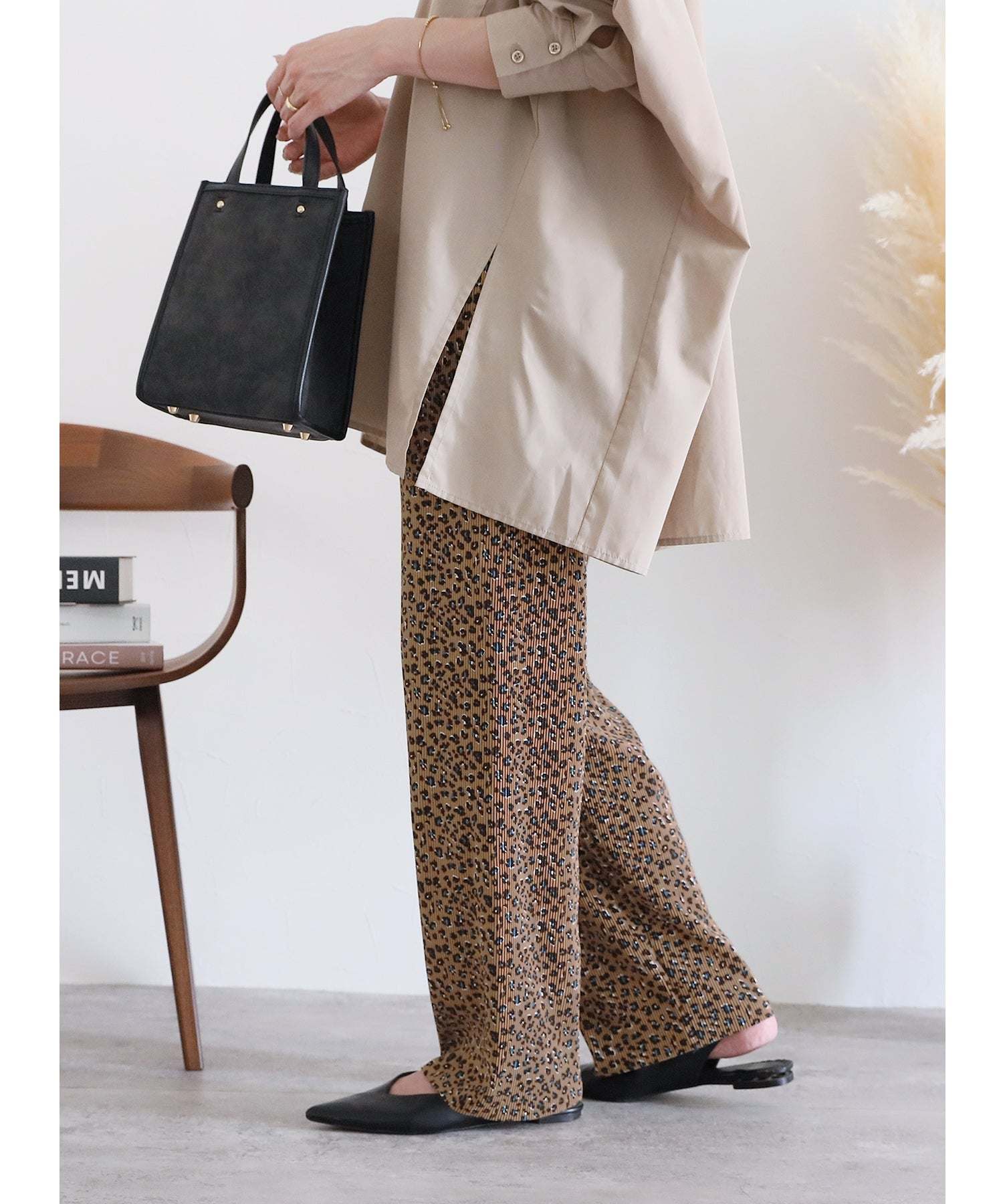 Reca animal print pleated pants