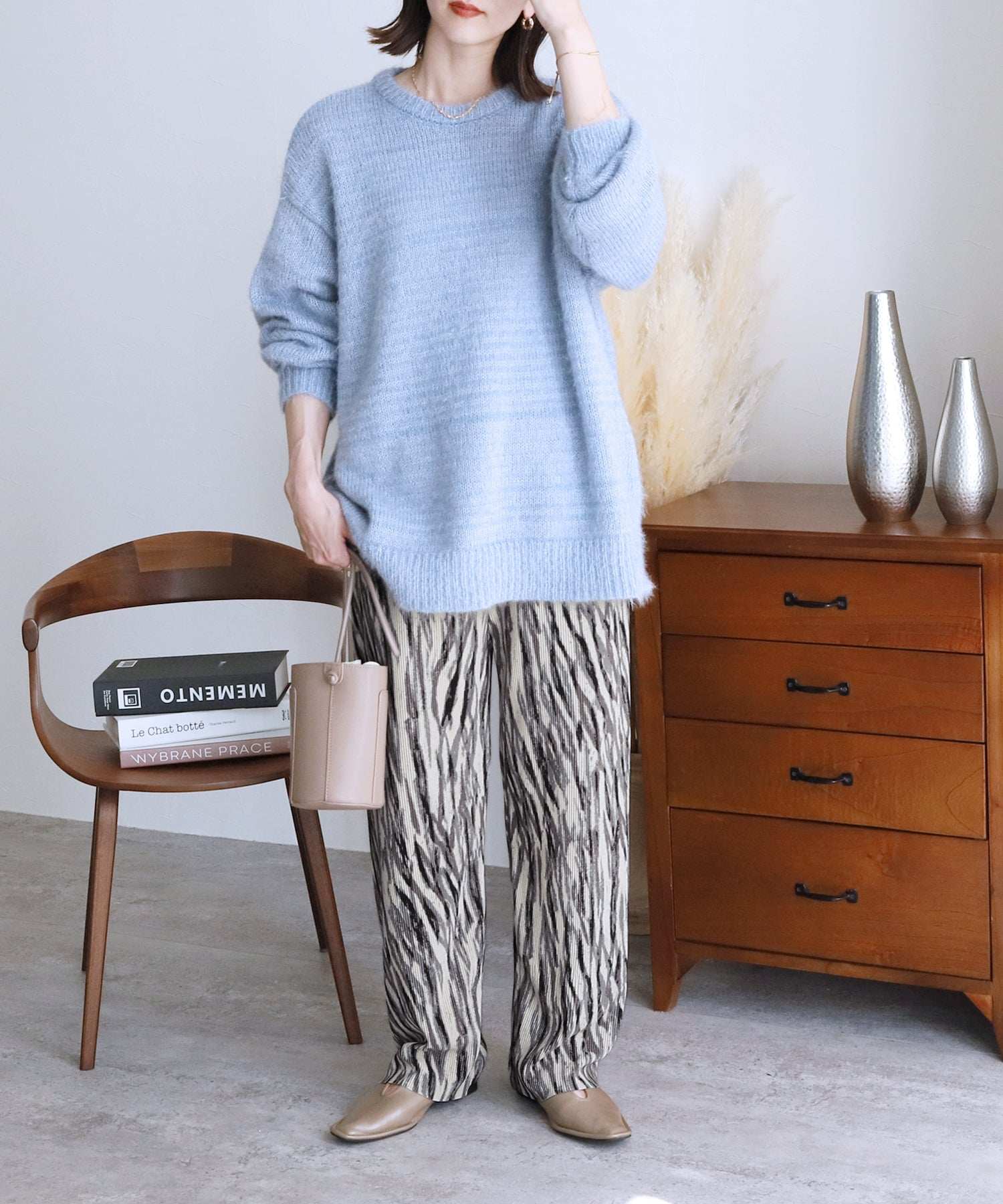 Reca animal print pleated pants