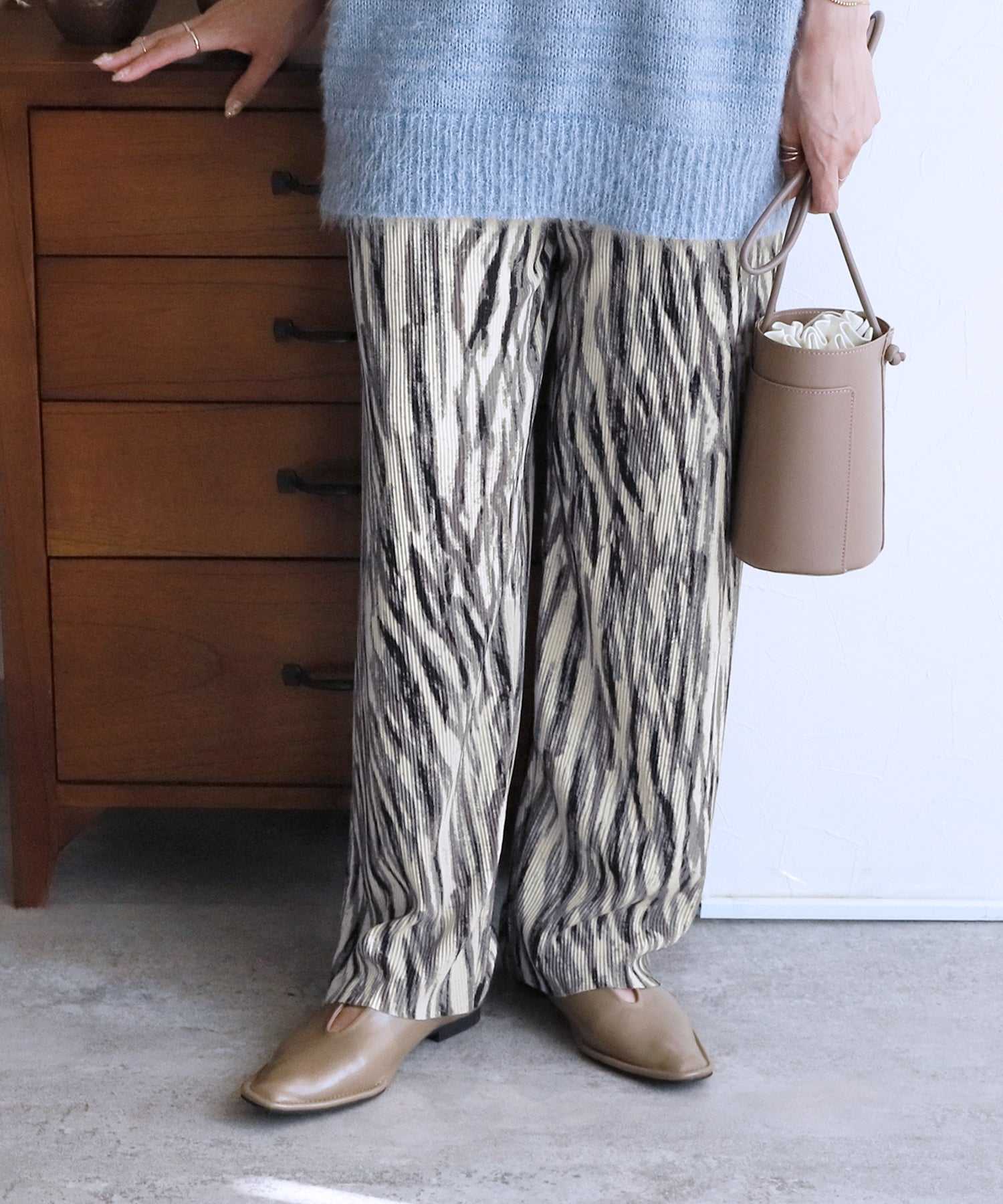 Reca animal print pleated pants